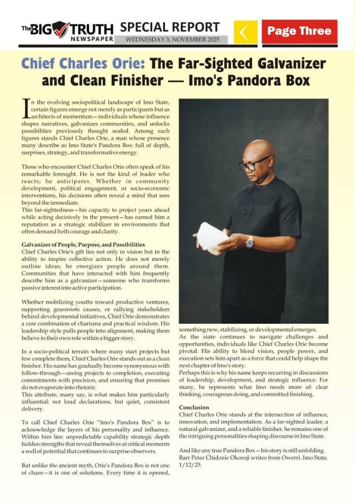 Chief Charles Orie News Feature